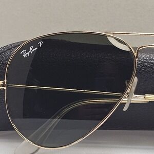 RAY-BAN RB 3025 001/58 Aviator Large Metal Gold Sunglasses Italy Polarized Lense